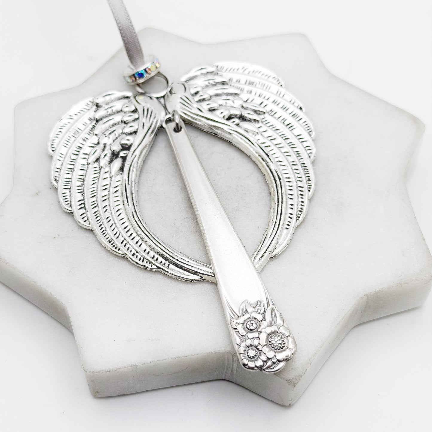 Large Angel Ornament, April 1590 RARE, Hand Stamped Vintage Spoon Ornament Ornaments callistafaye