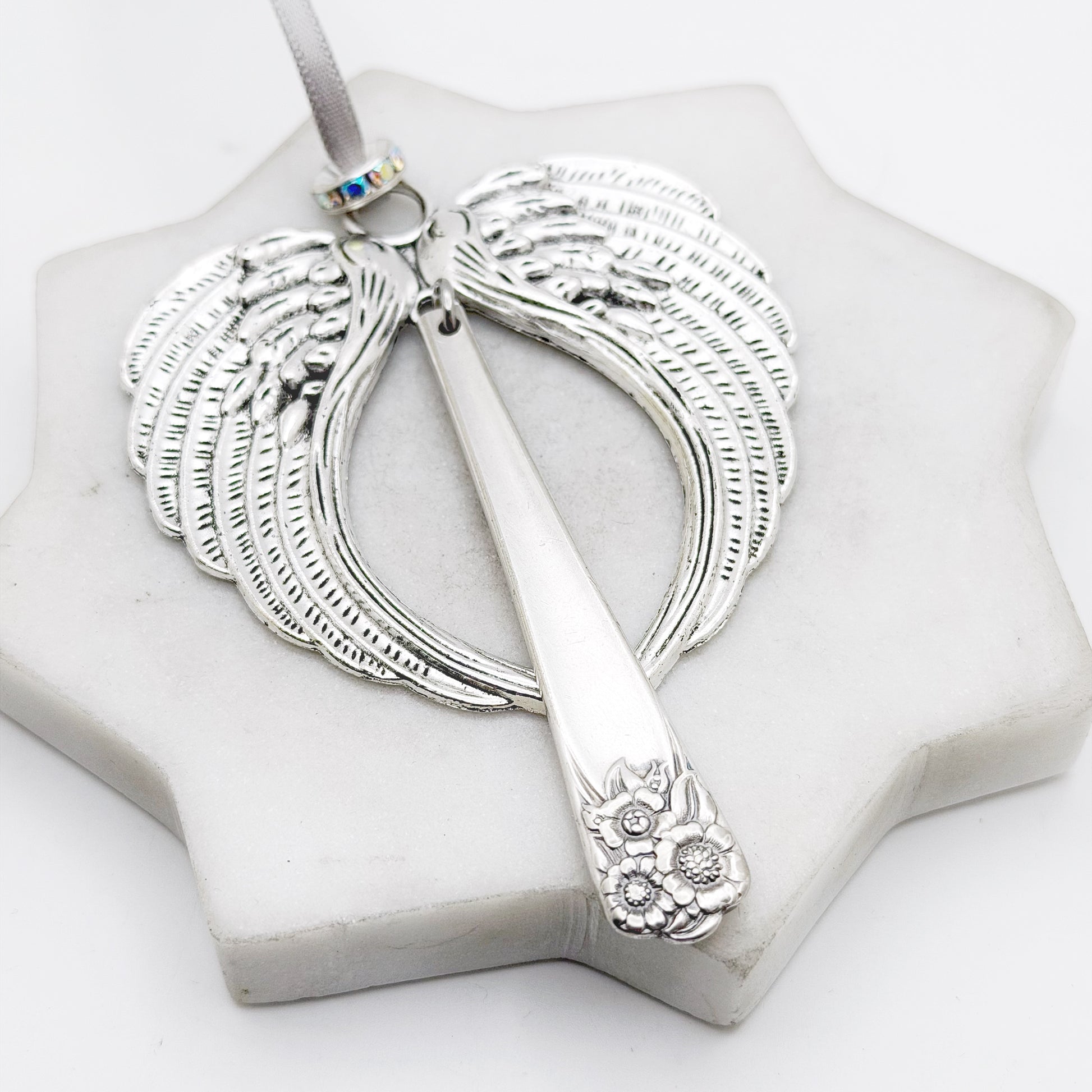 Large Angel Ornament, April 1590 RARE, Hand Stamped Vintage Spoon Ornament Ornaments callistafaye