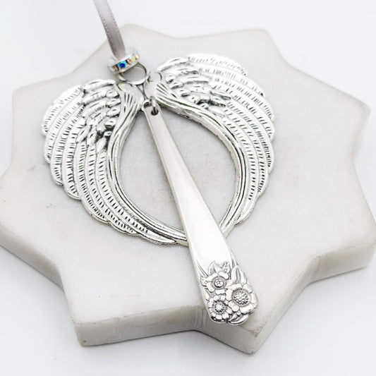 Large Angel Ornament, April 1590 RARE, Hand Stamped Vintage Spoon Ornament Ornaments callistafaye