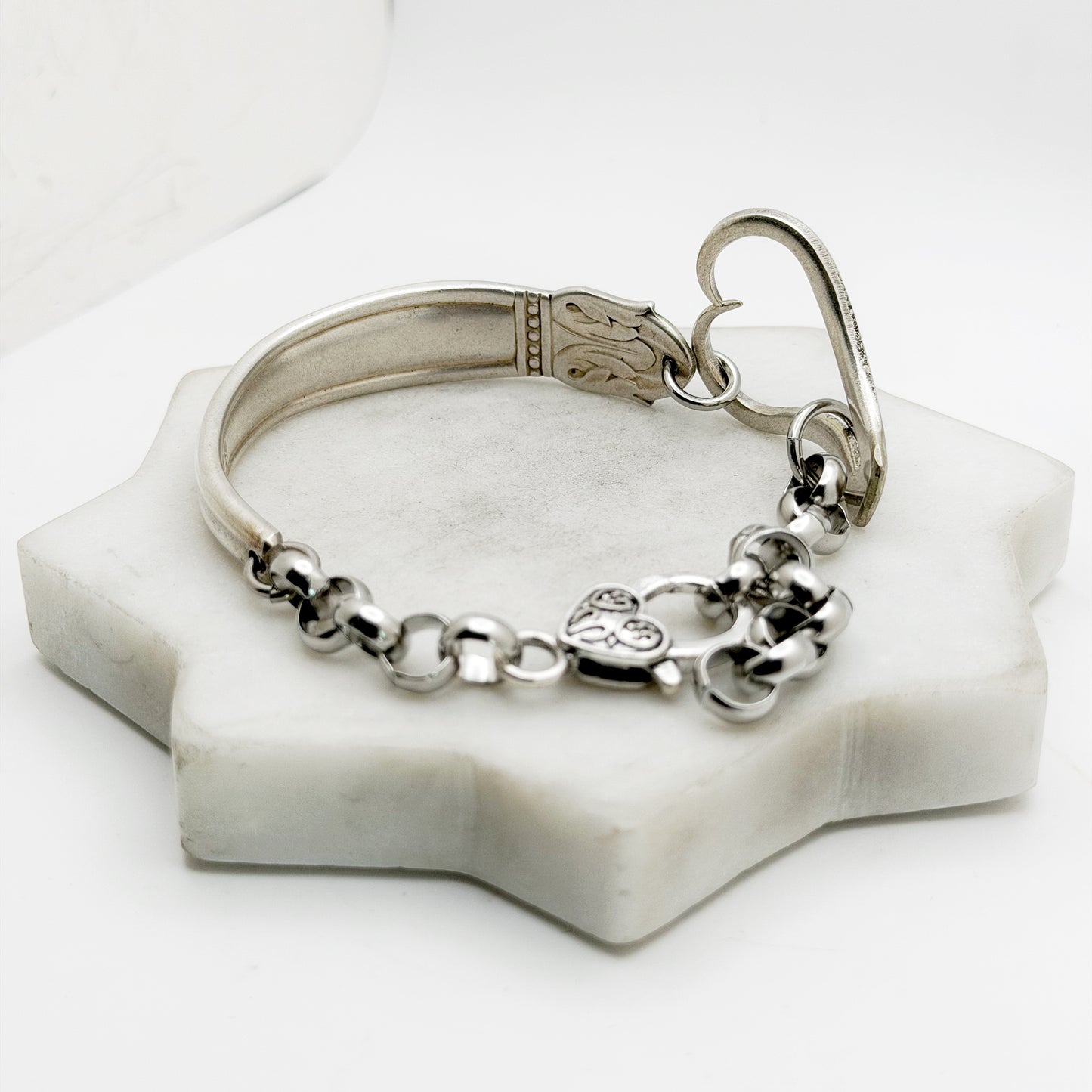 Danish Princess 1938, RARE Curly Fork Heart Bracelet, Vintage Spoon Handle, Vintage Fork Bracelet Bracelets callistafaye