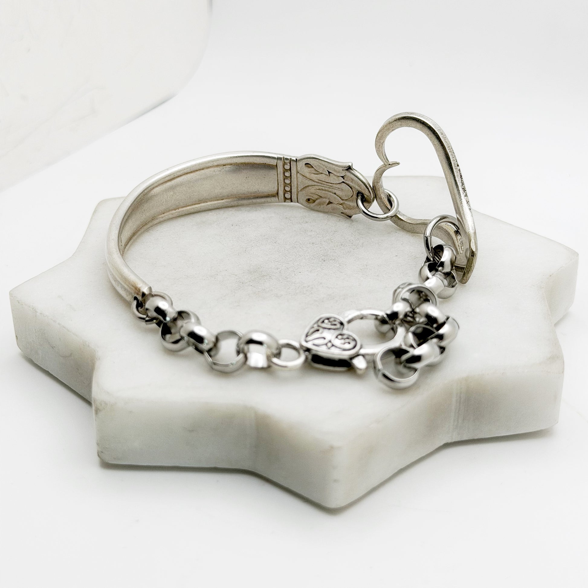 Danish Princess 1938, RARE Curly Fork Heart Bracelet, Vintage Spoon Handle, Vintage Fork Bracelet Bracelets callistafaye