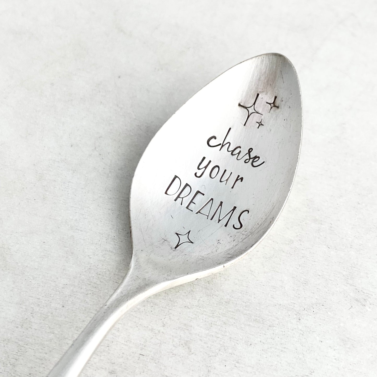 Chase Your Dreams, Hand Stamped Vintage Spoon Spoons callistafaye   