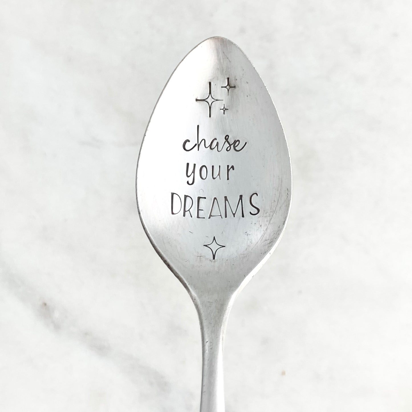 Chase Your Dreams, Hand Stamped Vintage Spoon Spoons callistafaye   