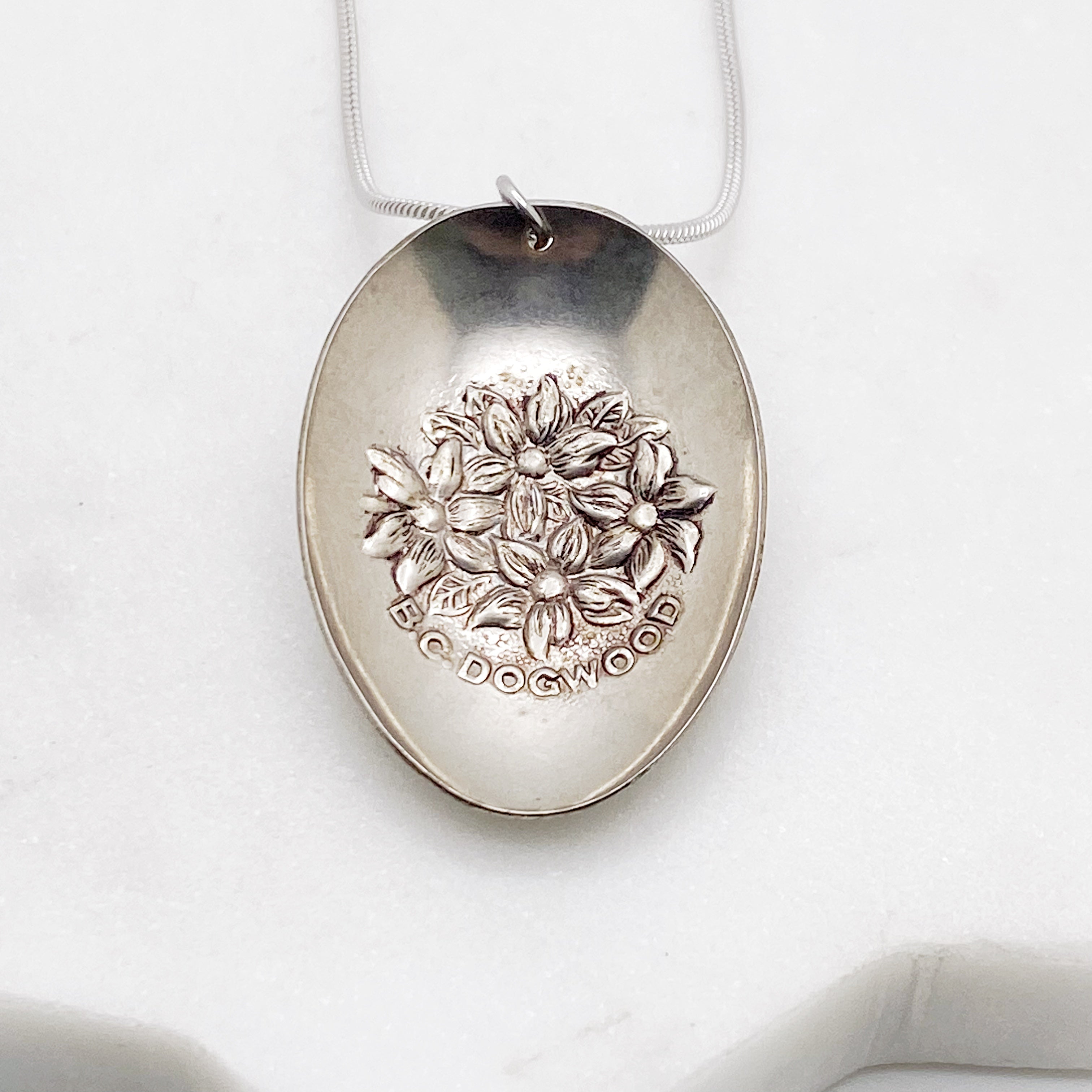 Dogwood Spoon Bowl Pendant, British Columbia Jewelry, Reclaimed Collec
