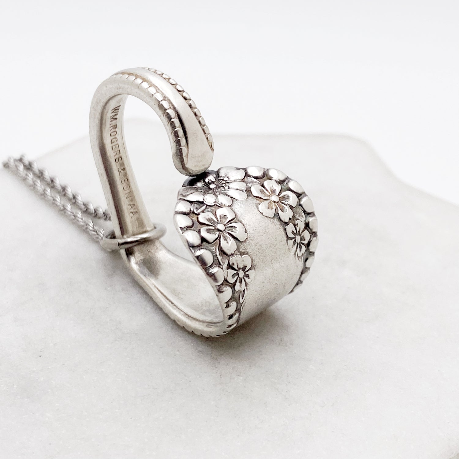 Mayflower 1896, RARE Antique Floating Heart, Antique Spoon Jewelry Hearts callistafaye
