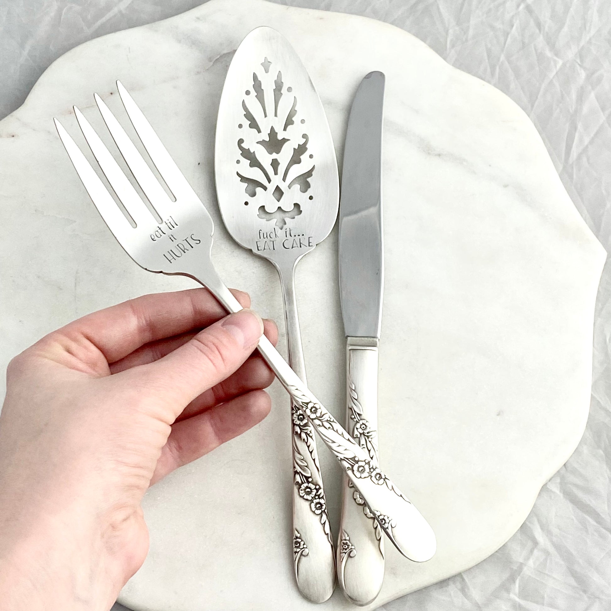 Bridal Wreath 1950, Serving Set 2, Hand Stamped Vintage Serving Sets & Pieces Serving Set callistafaye   