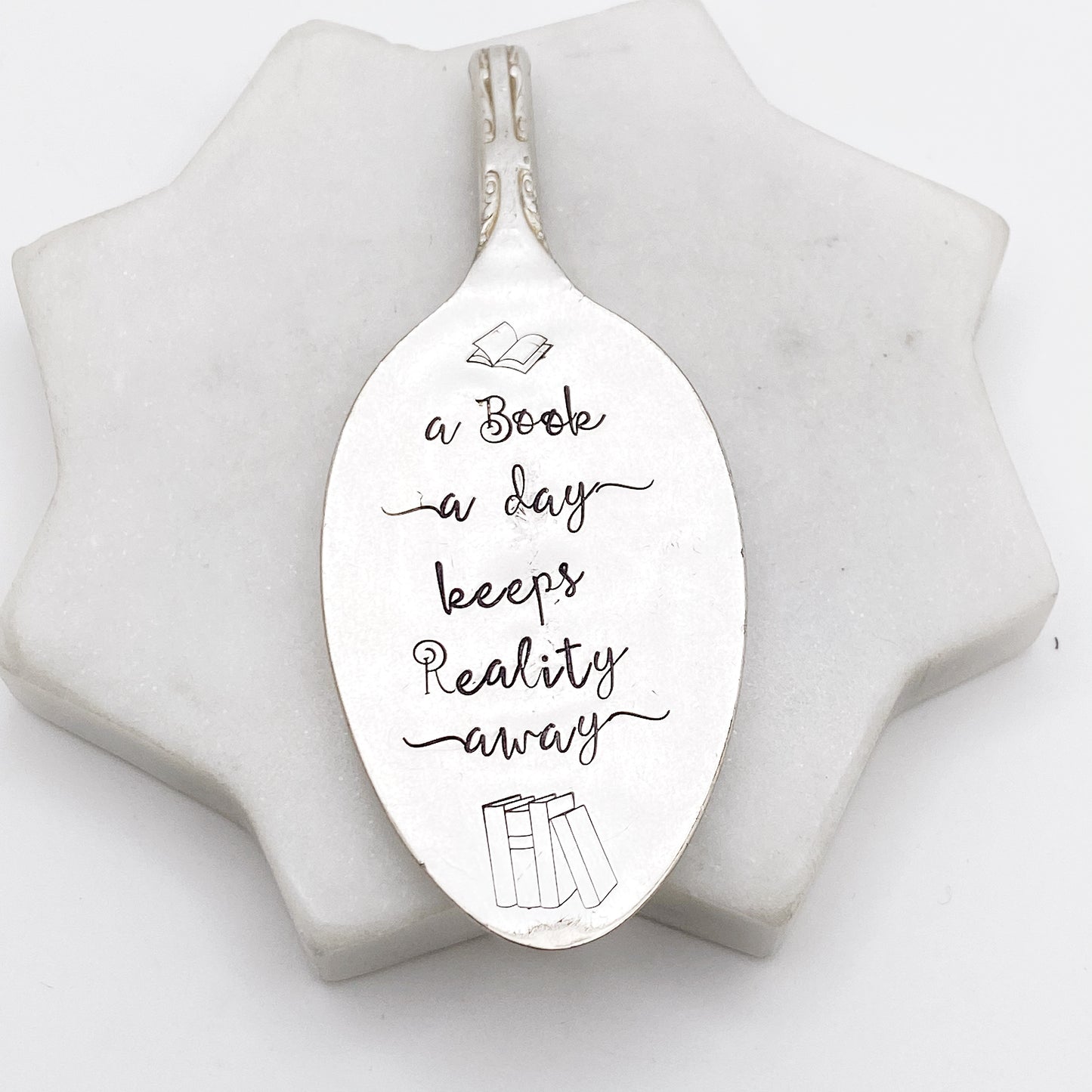 A Book a Day Keeps Reality Away, Vintage Spoon Bookmark Bookmarks callistafaye   