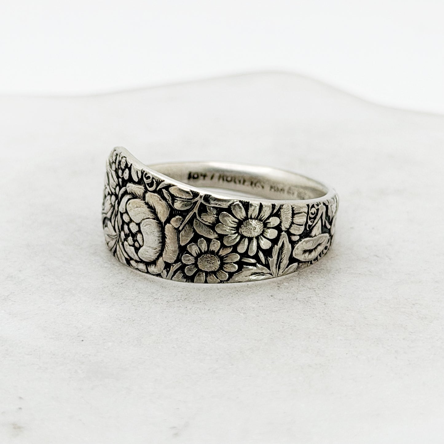 Tiny Embossed 1882, Custom Size, RARE Antique Demi Spoon Ring, Antique Spoon Ring Rings callistafaye