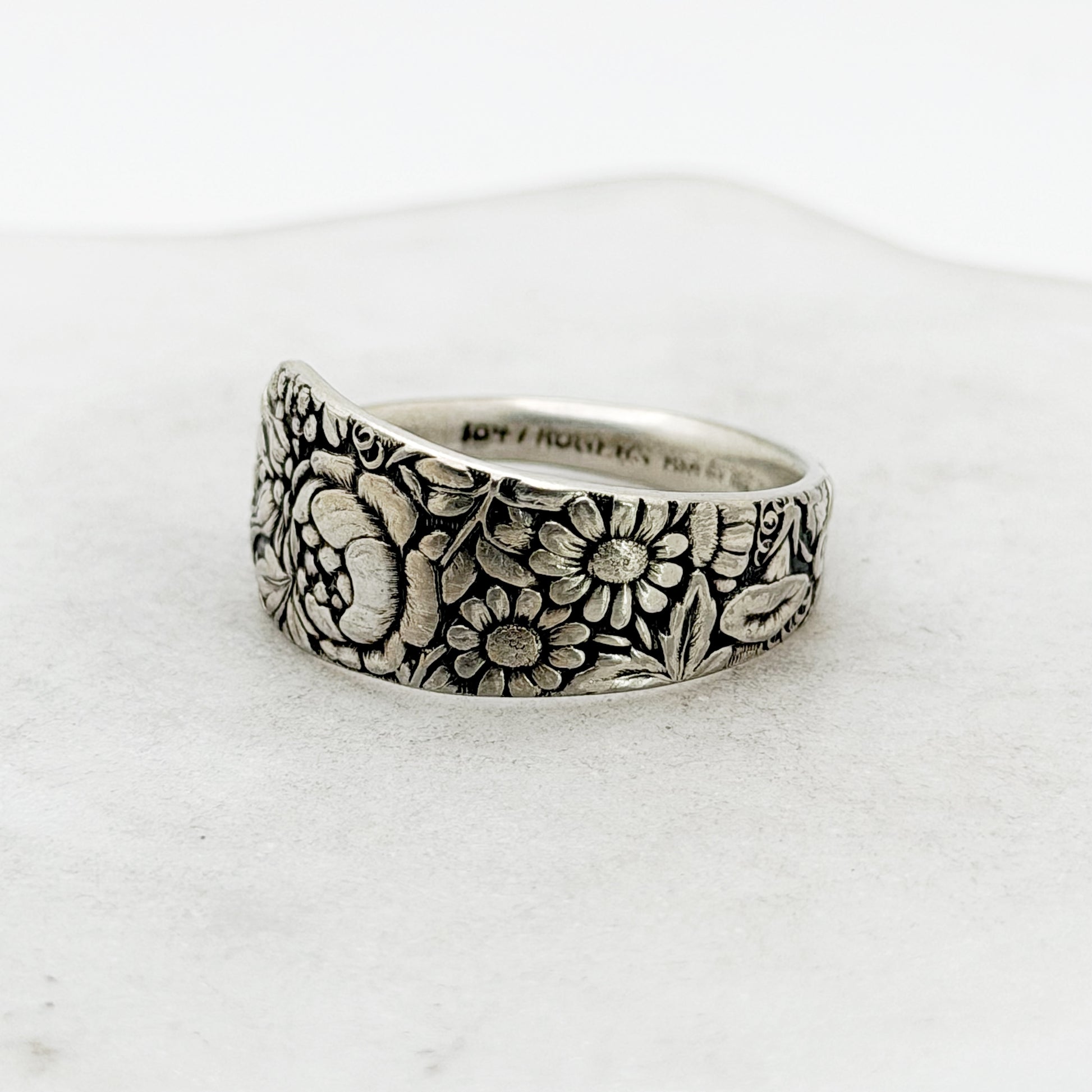 Tiny Embossed 1882, Custom Size, RARE Antique Demi Spoon Ring, Antique Spoon Ring Rings callistafaye