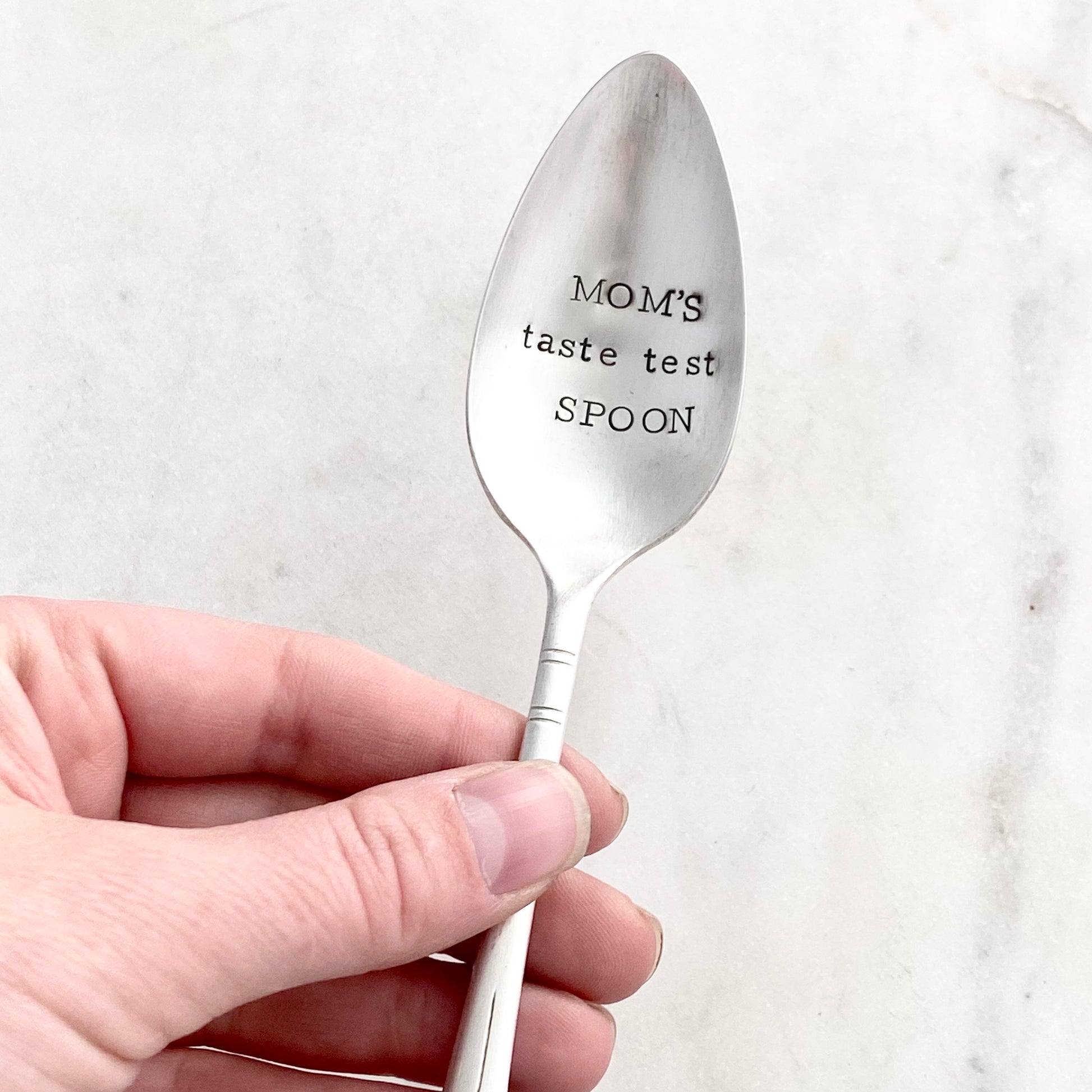 Mom's Taste Test Spoon, Hand Stamped Vintage Spoon Spoons callistafaye   