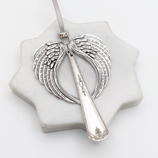 Large Angel Ornament, Guardian 1954, Hand Stamped Vintage Spoon Ornament Ornaments callistafaye