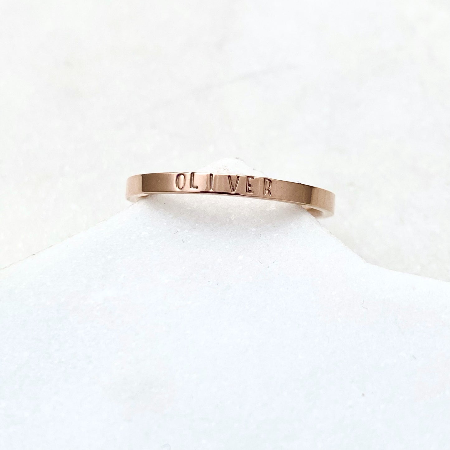 Oliver, Size 8, Rose Gold Mini Stacking Ring, Stainless Steel Jewelry, Minimalist Rings, Waterproof Jewelry, Dainty Ring, Stacking Ring Set Rings callistafaye   