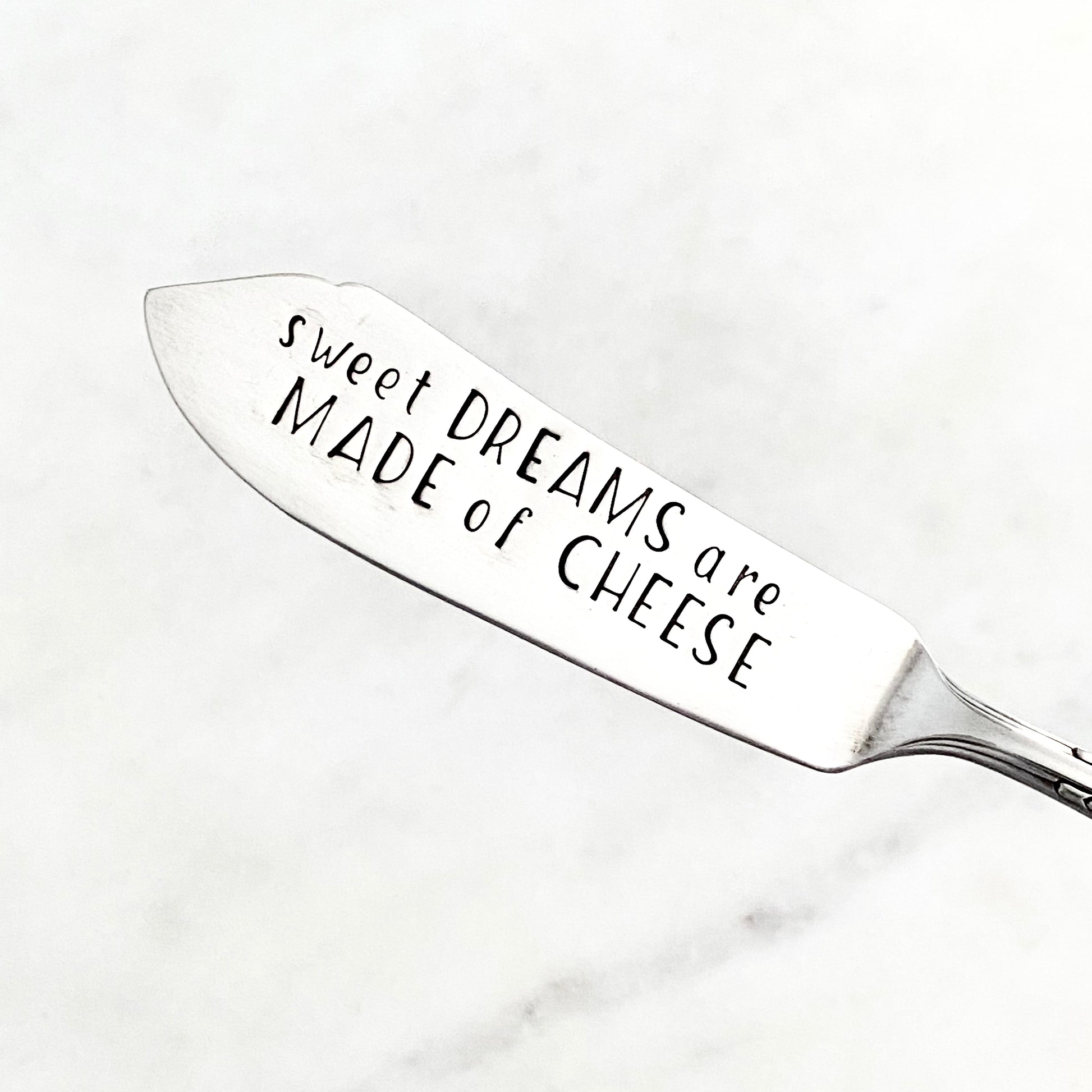 Sweet Dreams are Made of Cheese, Hand Stamped Vintage Spreader Spreaders callistafaye   