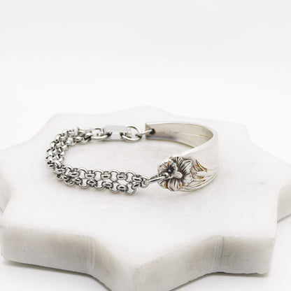 Daffodil 1950, Rare Half Chain Bracelet, Vintage Spoon Handle, Antique Spoon Bracelet Bracelets callistafaye