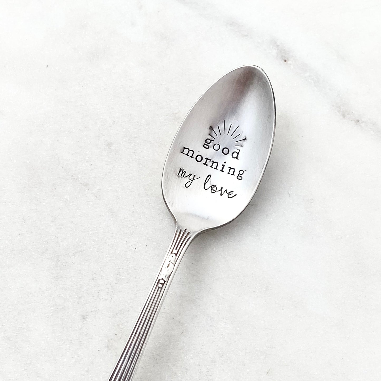 Good Morning My Love, Hand Stamped Vintage Spoon Spoons callistafaye   