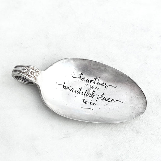 Together is a Beautiful Place to be, Trinket Dish, Vintage Spoon Decor Trinket Dish callistafaye   