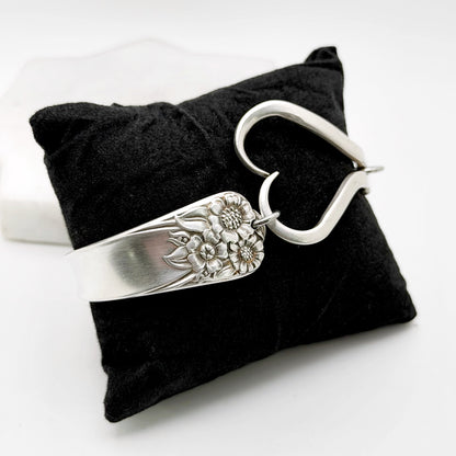 April 1950, RARE Curly Fork Heart Bracelet, Vintage Spoon Handle, Vintage Fork Bracelet Bracelets callistafaye