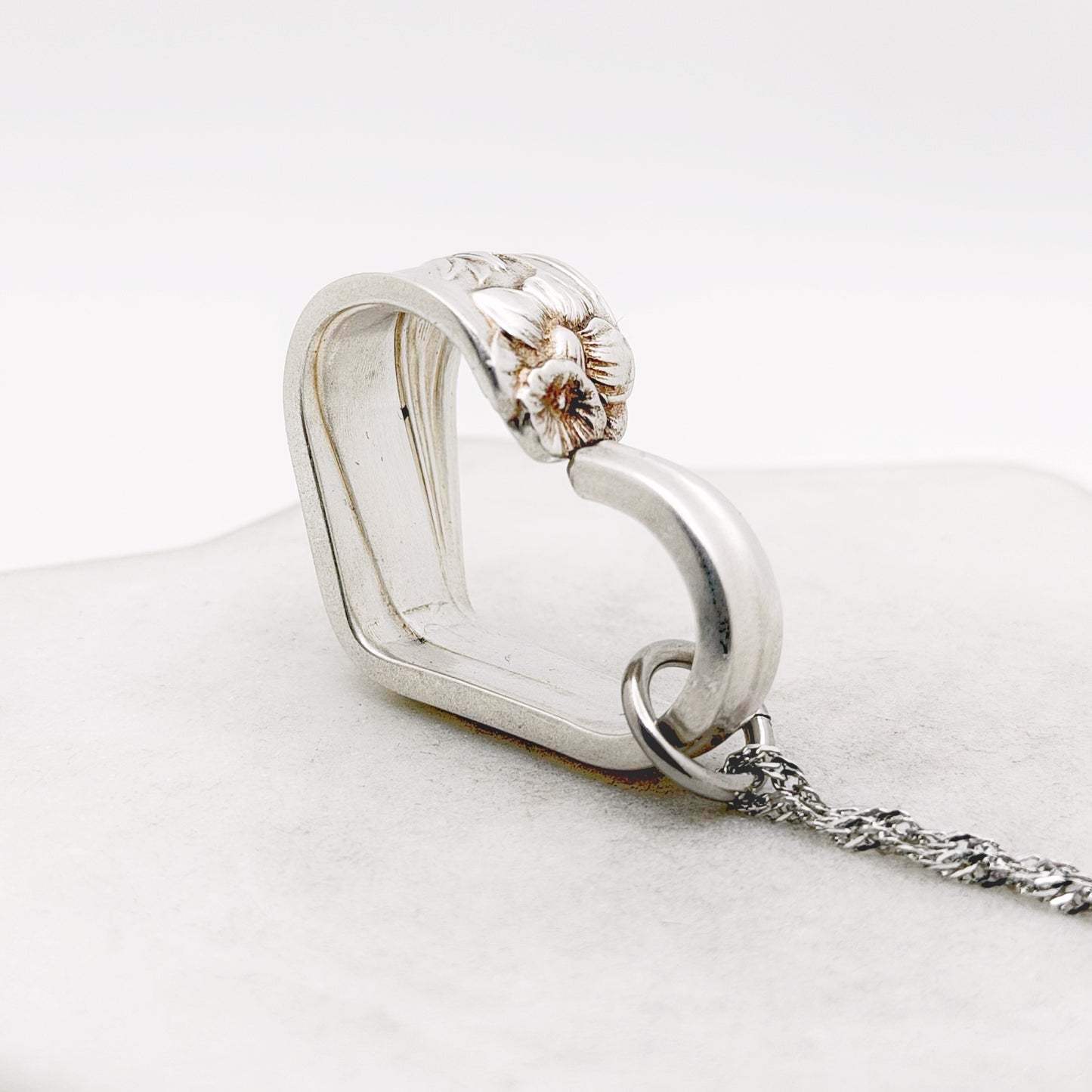 Daffodil 1950, RARE Small Floating Heart, Vintage Spoon Jewelry Hearts callistafaye