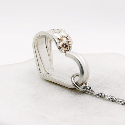 Daffodil 1950, RARE Small Floating Heart, Vintage Spoon Jewelry Hearts callistafaye