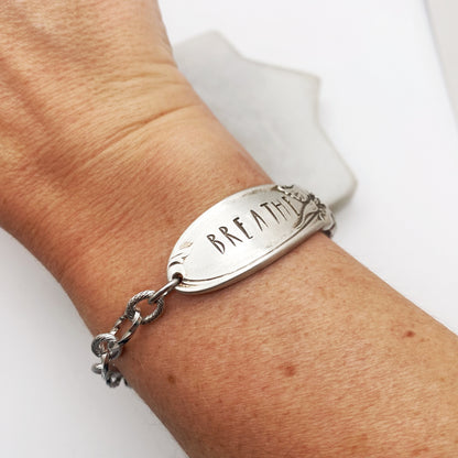 Breathe, White Orchid 1953, Half Chain Bracelet, Vintage Spoon Handle, Antique Spoon Bracelet Bracelets callistafaye