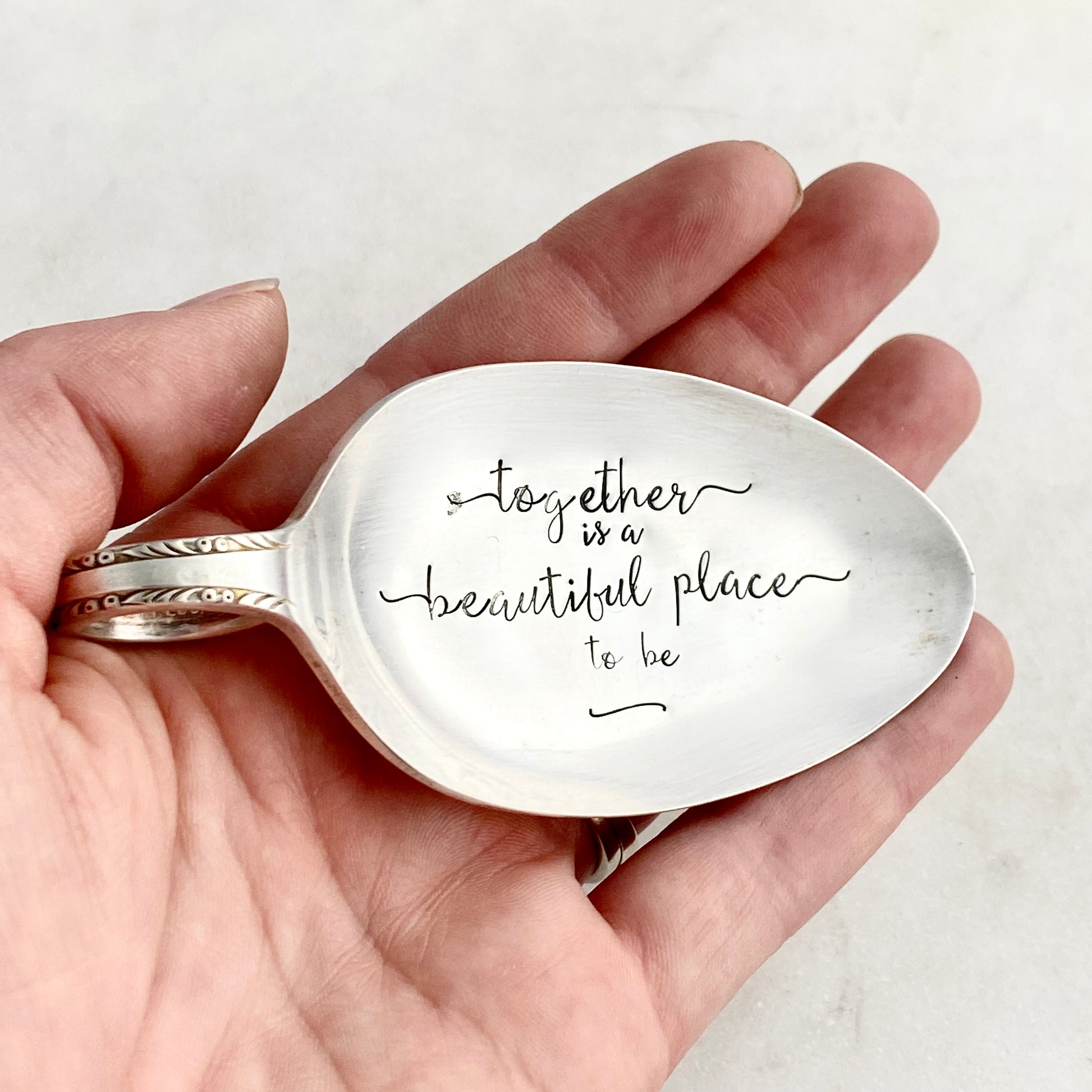 Together is a Beautiful Place to be, Trinket Dish, Vintage Spoon Decor Trinket Dish callistafaye   