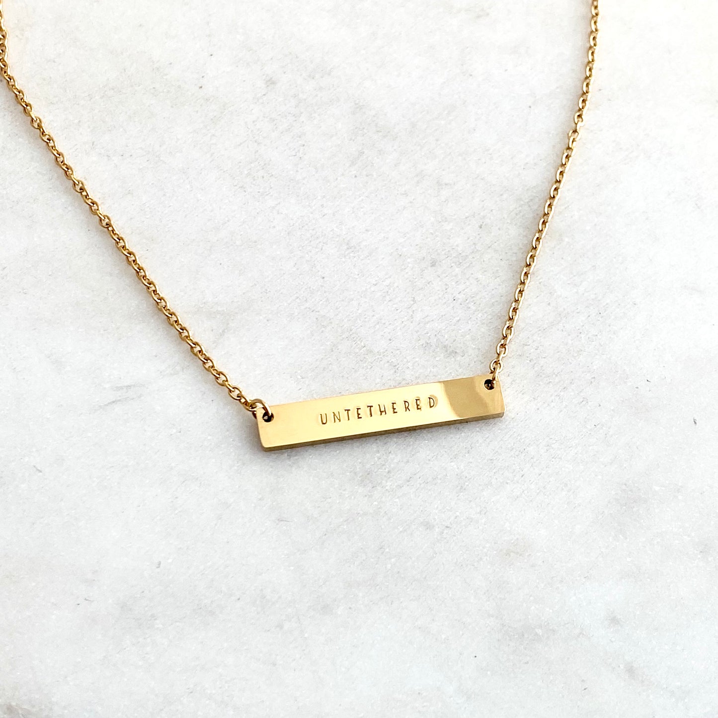 Untethered, Hand Stamped Bar Affirmation Necklace Necklaces sst callistafaye