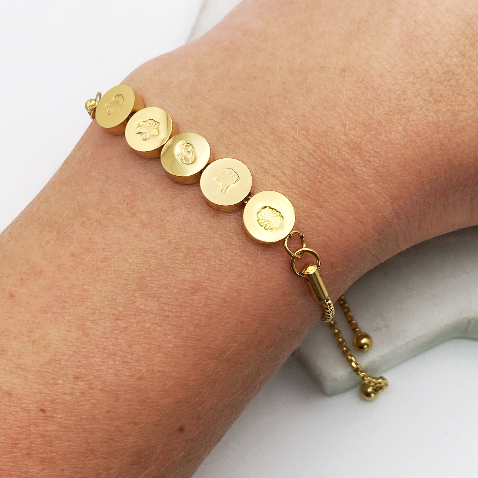 Custom Mini Coin BEAD Bracelet, Personalized, Stainless Steel Bracelet Bracelets sst callistafaye