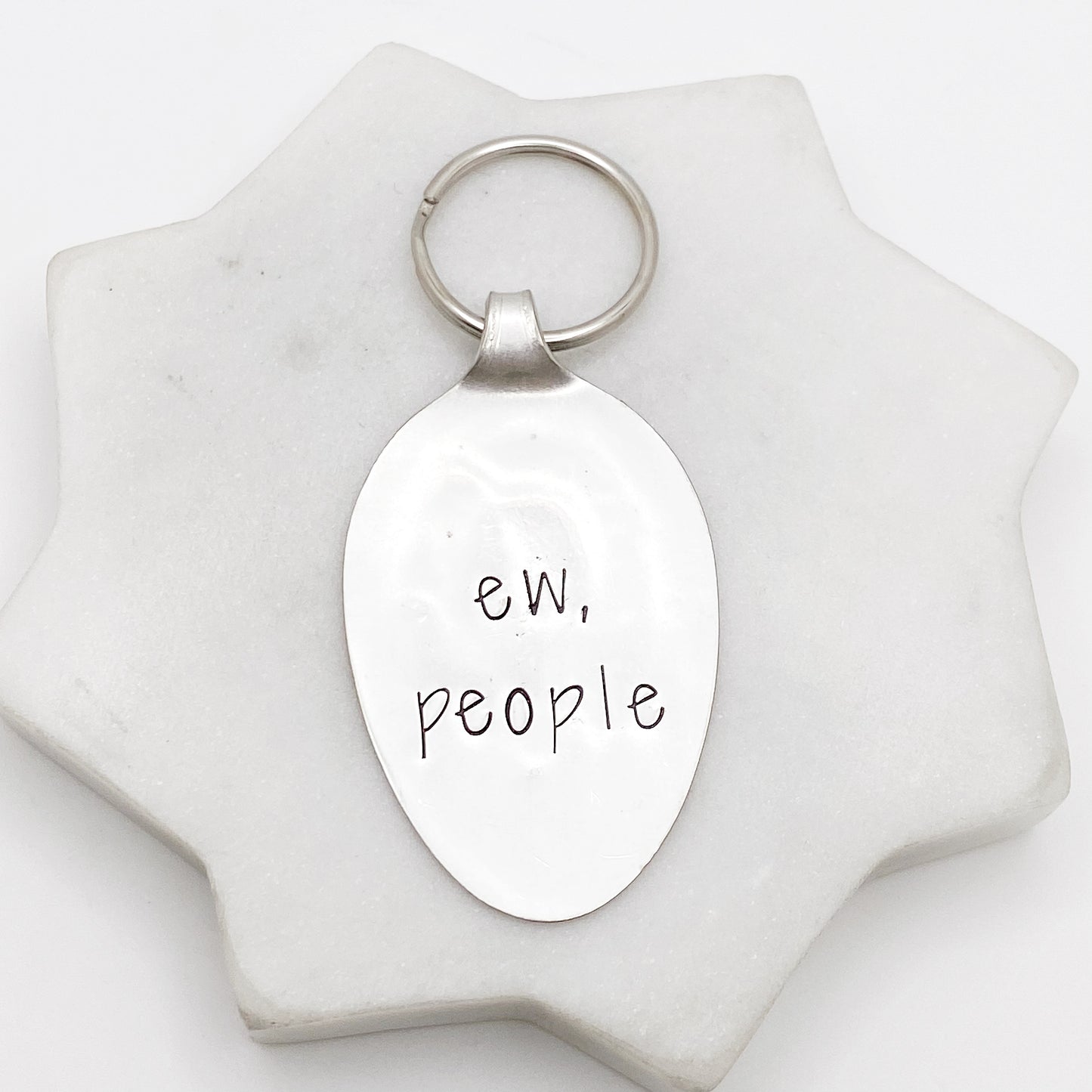 Ew People, Hand Stamped Vintage Spoon Keychain Keychains callistafaye   