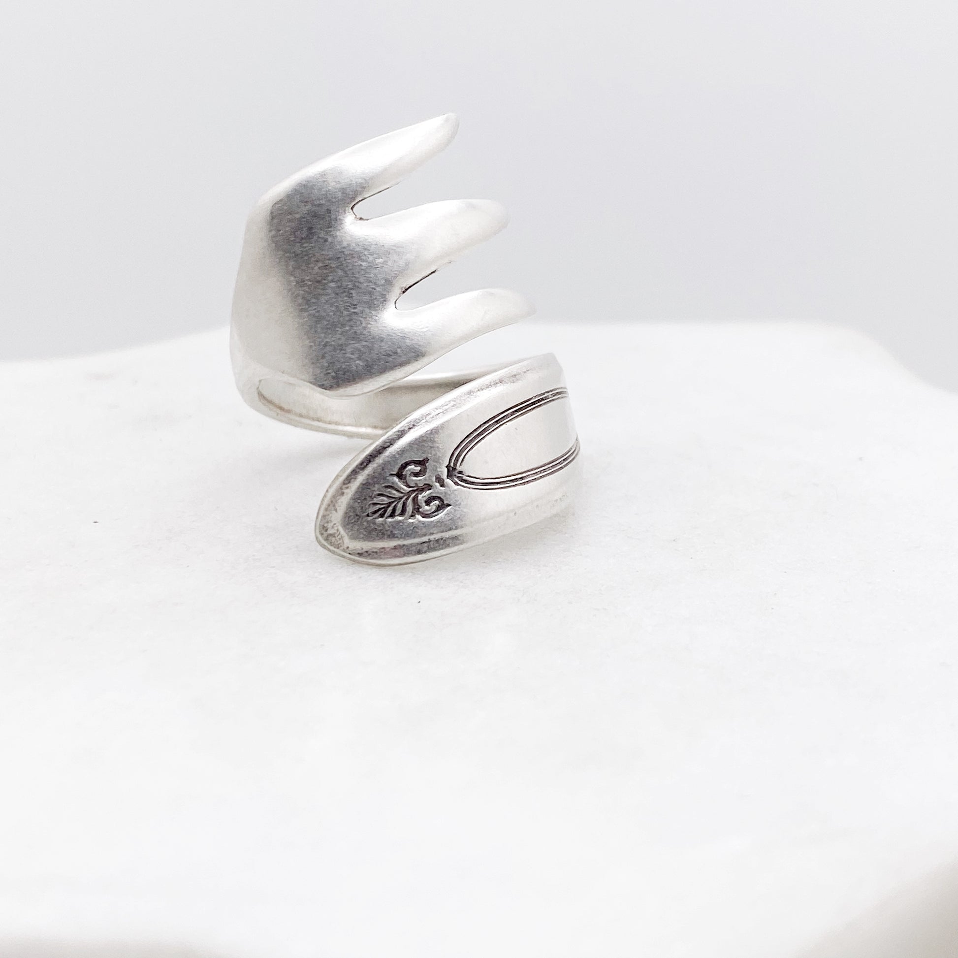 Sugar Tong Claw Ring, Adam 1917, Size 8.5, Spiral Ring, Vintage Spoon Ring Rings callistafaye   