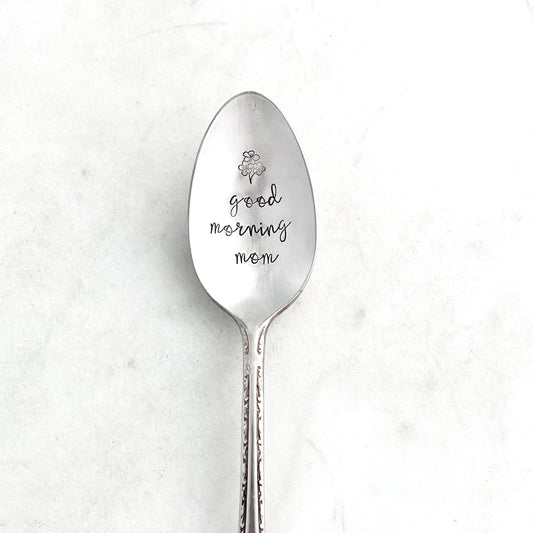 Good Morning Mom, Hand Stamped Vintage Spoon Spoons callistafaye   