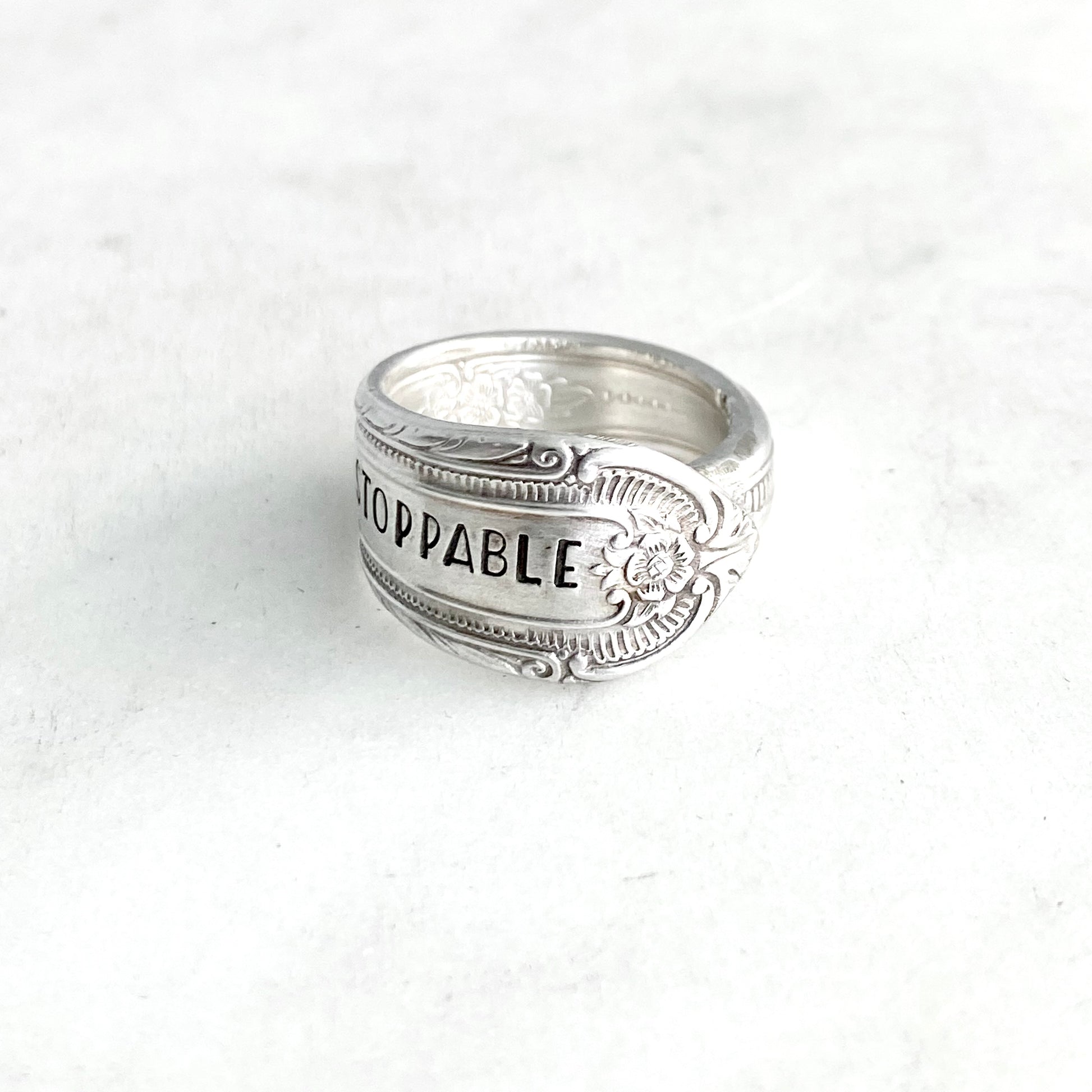 Unstoppable, Cotillion 1937, Custom Size Spoon Ring, Vintage Silverware Ring Rings callistafaye   