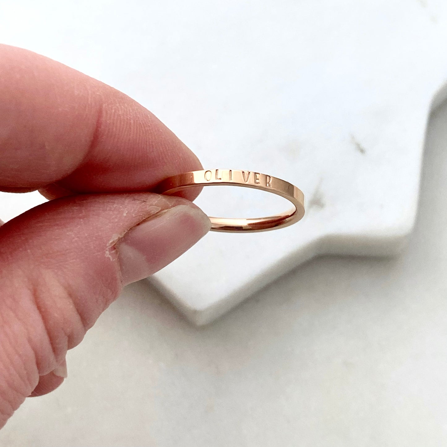 Oliver, Size 8, Rose Gold Mini Stacking Ring, Stainless Steel Jewelry, Minimalist Rings, Waterproof Jewelry, Dainty Ring, Stacking Ring Set Rings callistafaye   