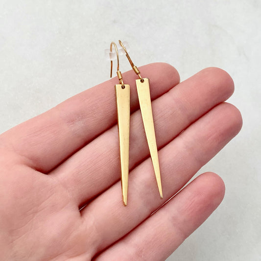 Golden Fork Tine Drop Earrings, Reclaimed Silverware Earrings, Vintage Fork Jewelry Earrings callistafaye   