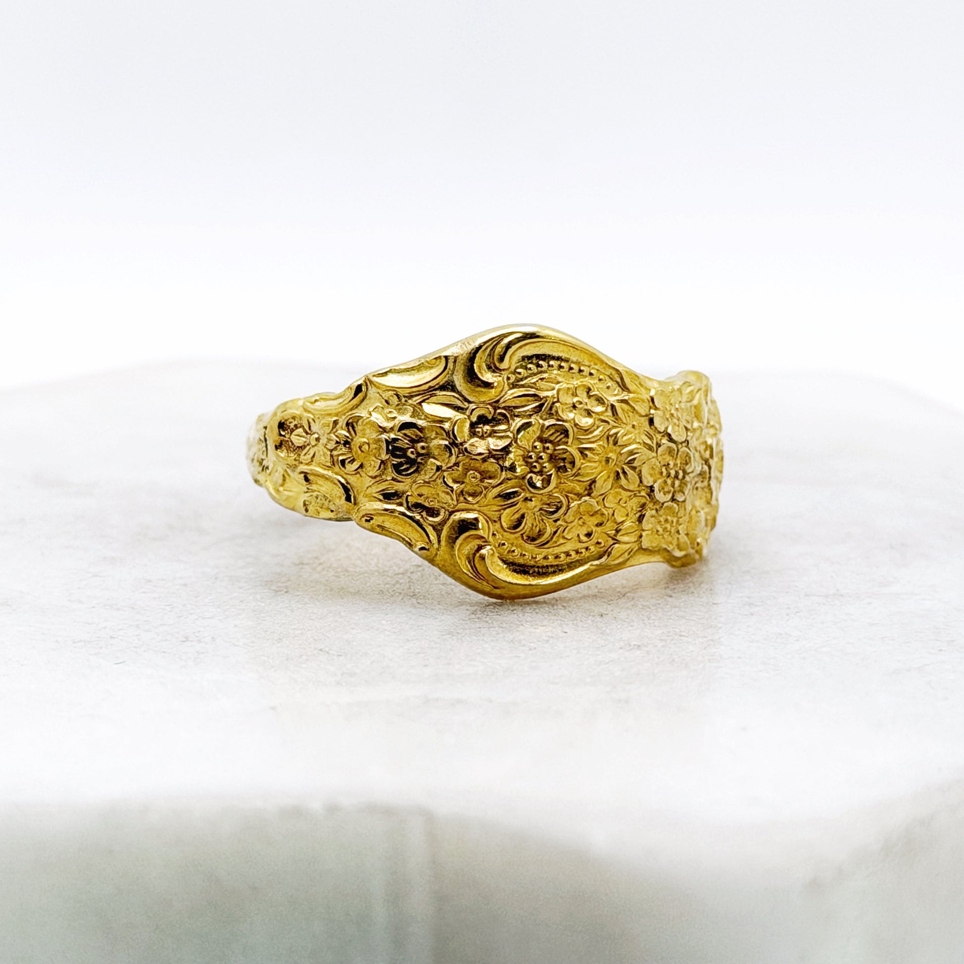 Tiny Golden Renaissance 1971, Size 10, RARE Demi Spoon Ring, Vintage Spoon Ring Rings callistafaye