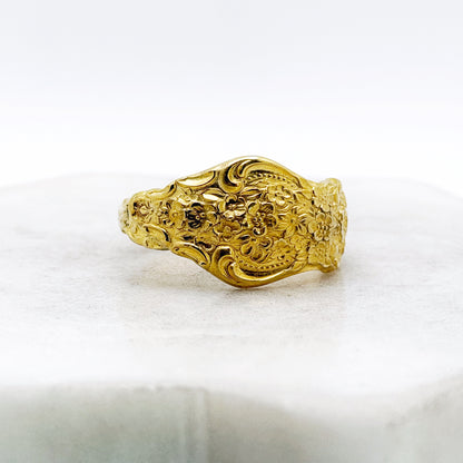 Tiny Golden Renaissance 1971, Size 10, RARE Demi Spoon Ring, Vintage Spoon Ring Rings callistafaye