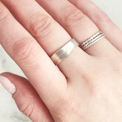 Fork Tine Ring, Hammered Stacking Ring, Reversible Ring Rings callistafaye   