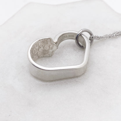 April 1950, RARE Small Floating Heart, Vintage Spoon Jewelry Hearts callistafaye