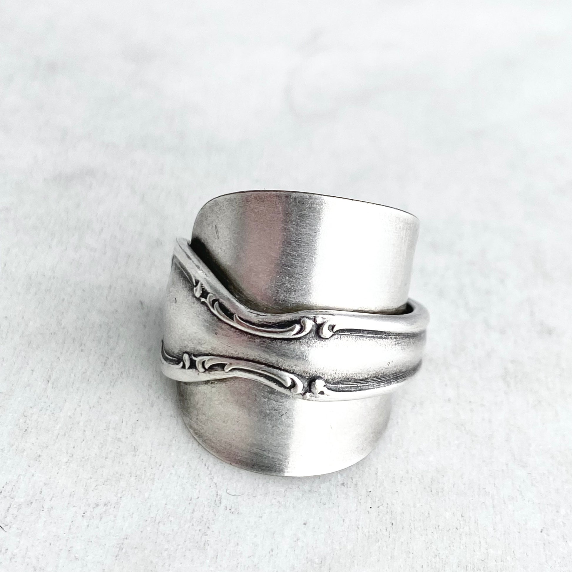 Silvery Mist 1955, Custom Size, Saddle Ring, Vintage Spoon Ring Rings callistafaye   