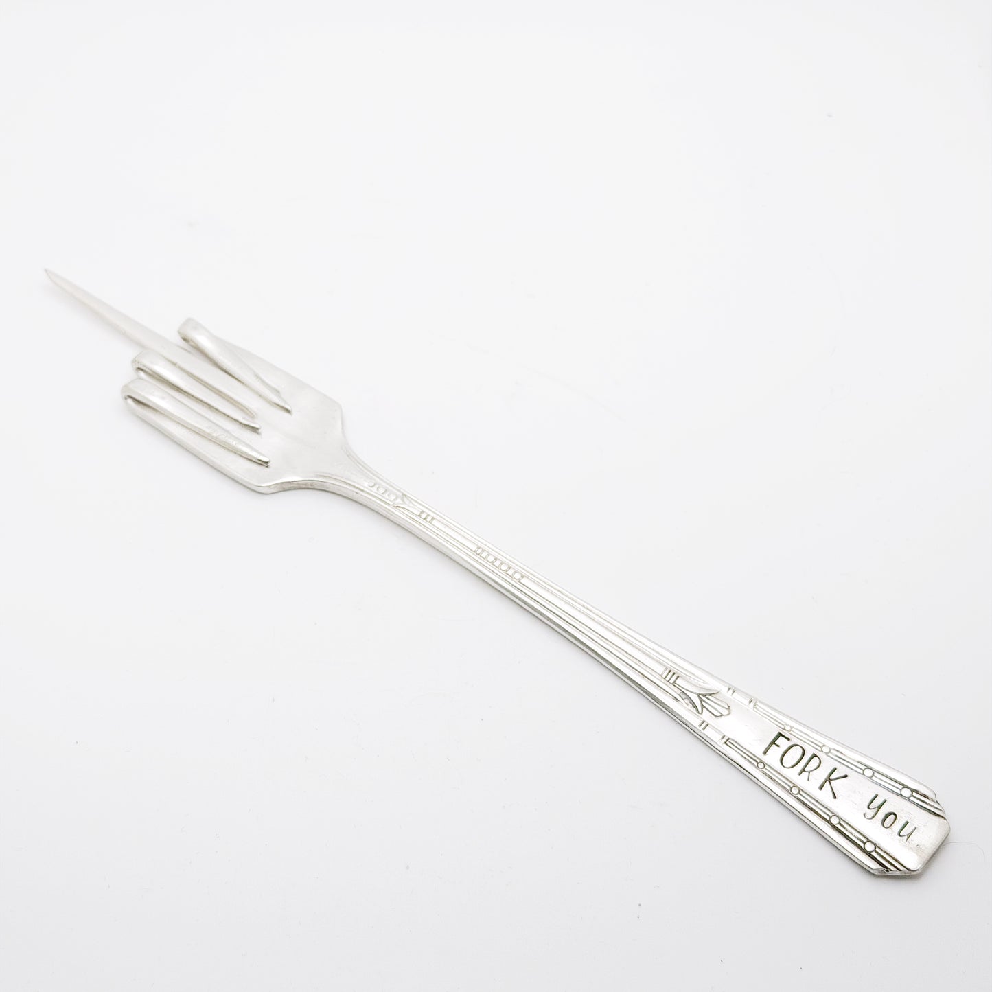 Fork You, Pickle Fork, Olive Pick Fork, Hand Stamped Vintage Garnish Fork Forks callistafaye