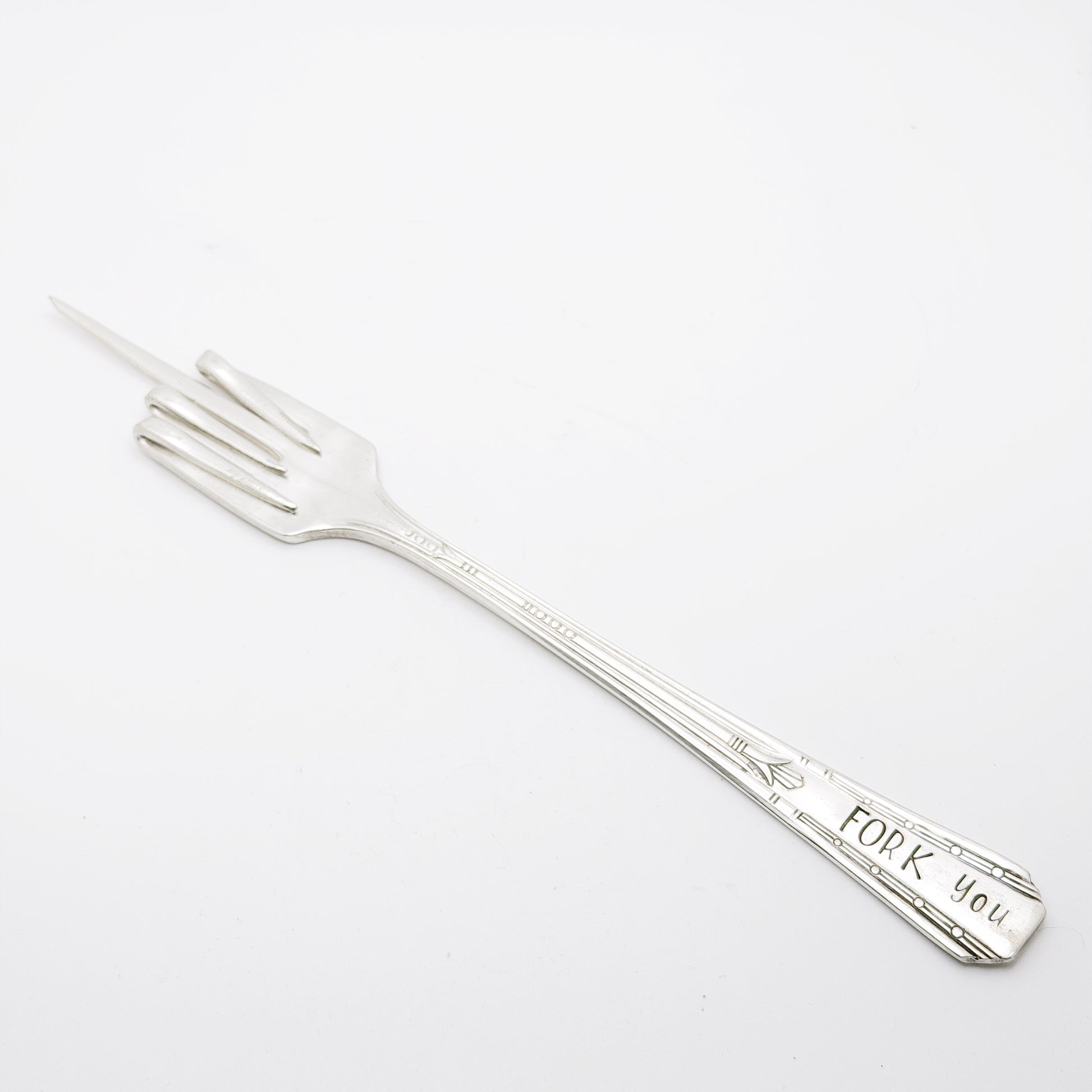 Fork You, Pickle Fork, Olive Pick Fork, Hand Stamped Vintage Garnish Fork Forks callistafaye