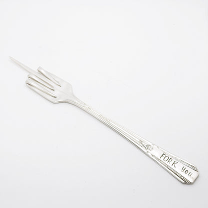 Fork You, Pickle Fork, Olive Pick Fork, Hand Stamped Vintage Garnish Fork Forks callistafaye