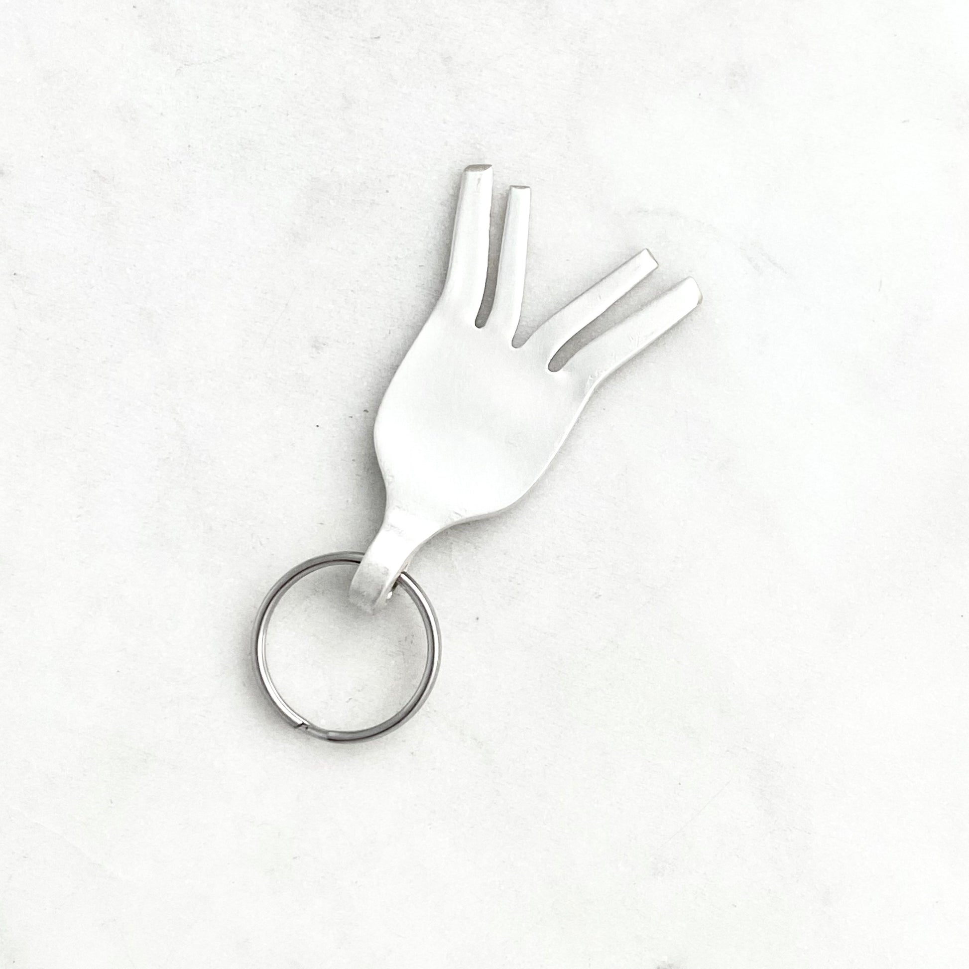 Live Long, Fork Mood Keychain, Hand Gesture Keychain, Vintage Silverware Keychain Keychains callistafaye   