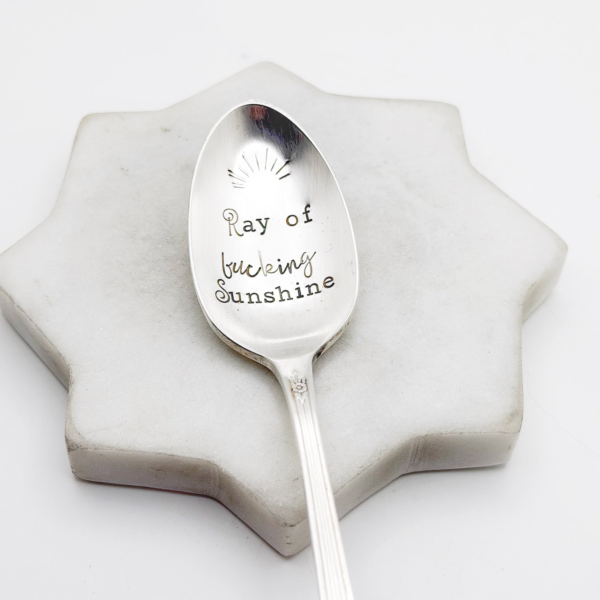 Ray of Fucking Sunshine, Hand Stamped Vintage Spoon Spoons callistafaye