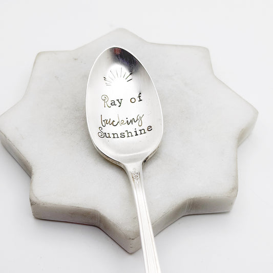 Ray of Fucking Sunshine, Hand Stamped Vintage Spoon Spoons callistafaye