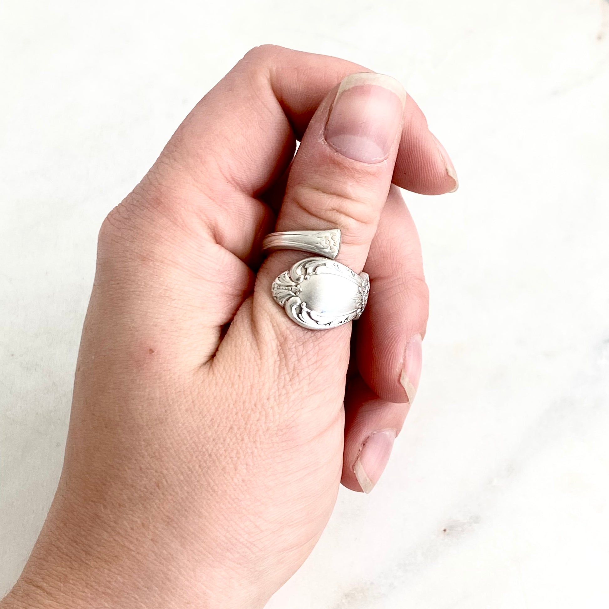 Tiny Heritage 1953, Size 7.5, Demi Spoon Spiral Ring, Vintage Spoon Ring Rings callistafaye   