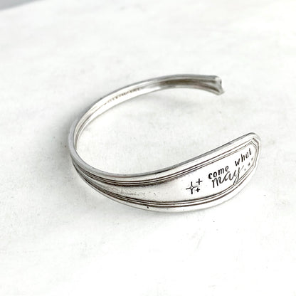 Come What May, Clinton 1919, Cuff Bracelet, Vintage Spoon Handle, Iced Tea Spoon Bracelet Bracelets callistafaye   