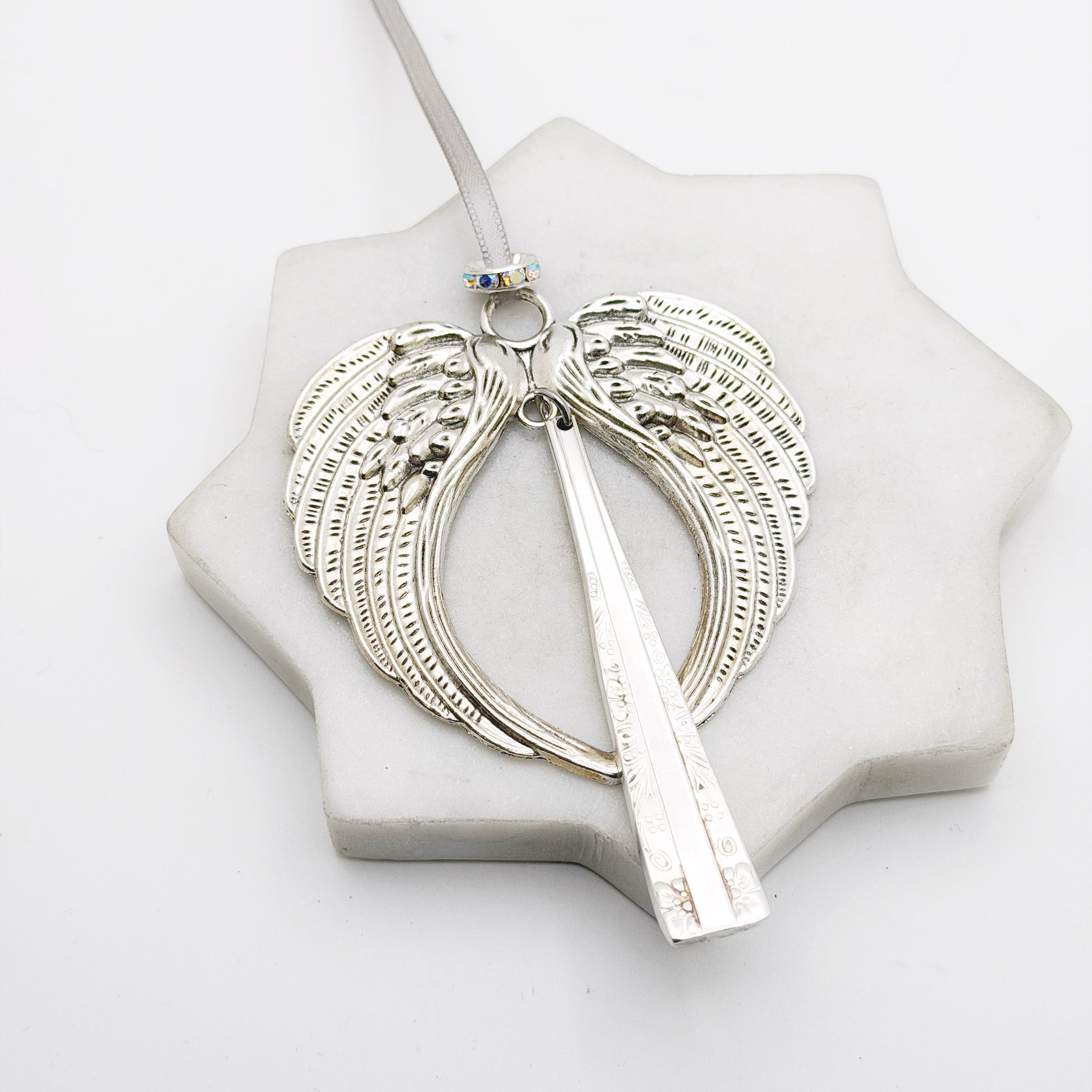 Large Angel Ornament, East 1962, Hand Stamped Vintage Spoon Ornament Ornaments callistafaye