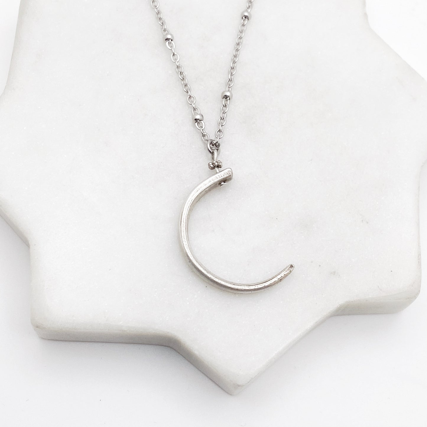 Crescent Moon Fork Tine Necklace, Moon Phase Jewelry, Vintage Silverware Jewelry Necklaces callistafaye