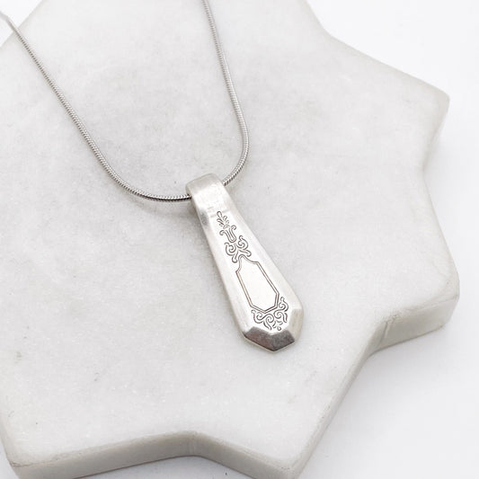 La France 1920, Reclaimed Spoon Handle Pendant, Vintage Silver Necklace Necklaces callistafaye