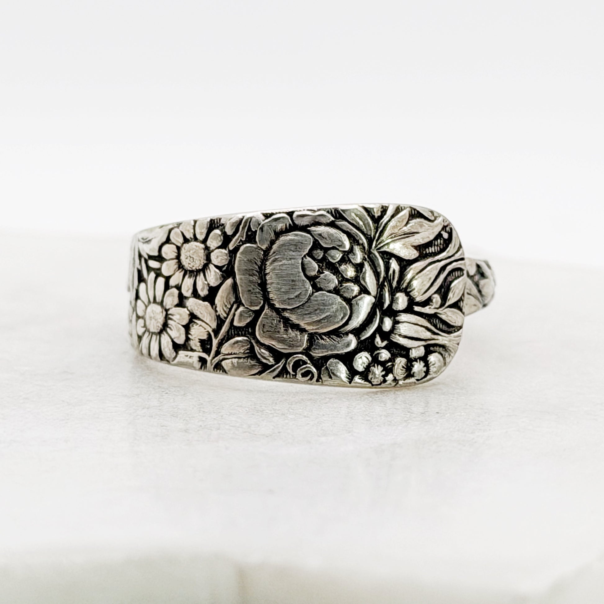 Tiny Embossed 1882, Custom Size, RARE Antique Demi Spoon Ring, Antique Spoon Ring Rings callistafaye